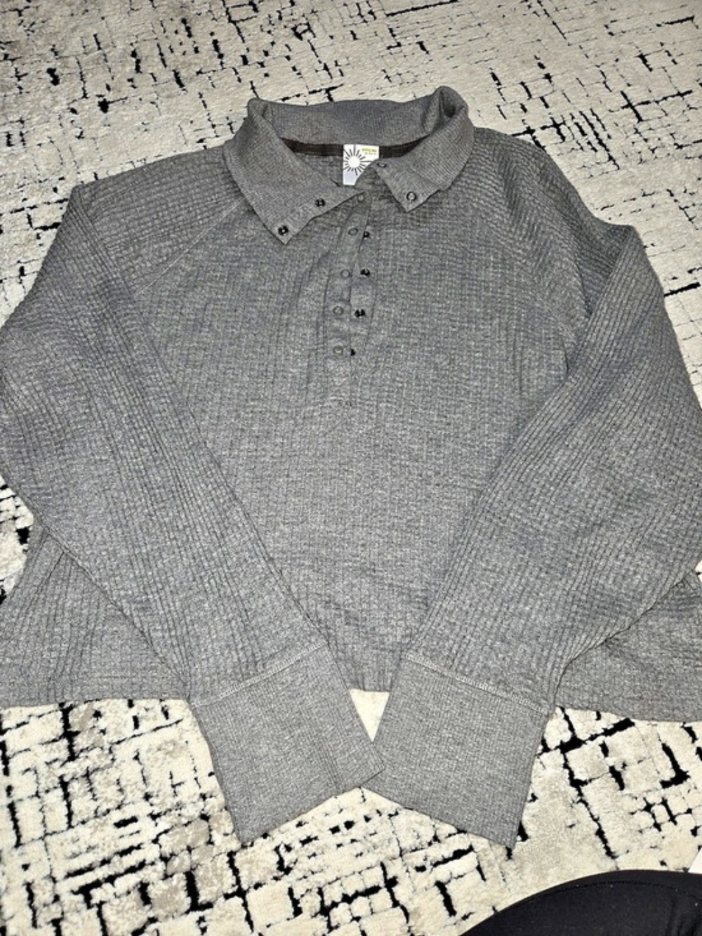 Offline by Aerie Gray Long Sleeve Polo Size XL Like New